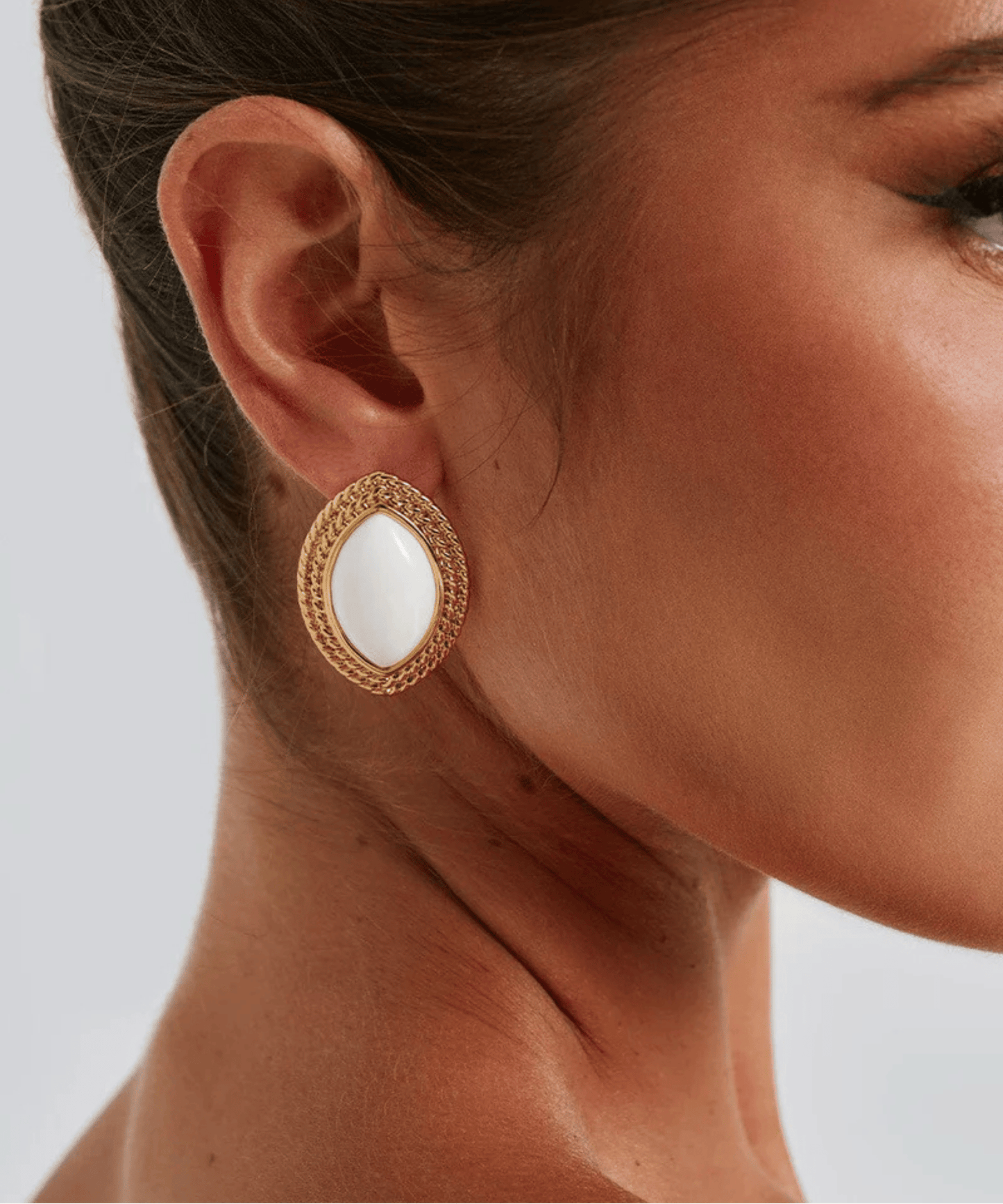 Sienna Earrings - White/Gold