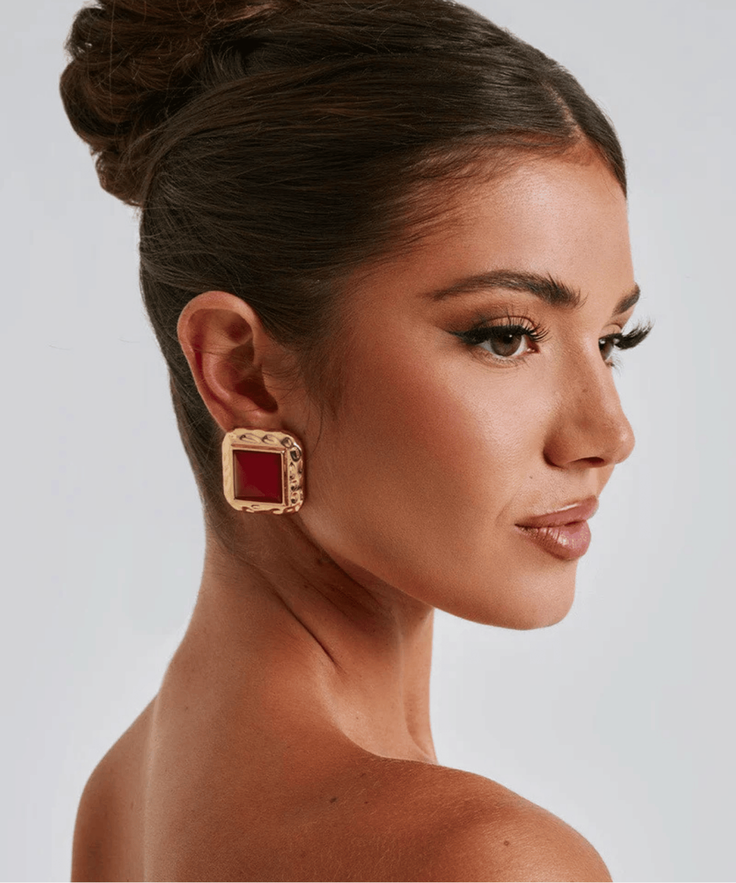 Felicity Earrings - Wine/Gold