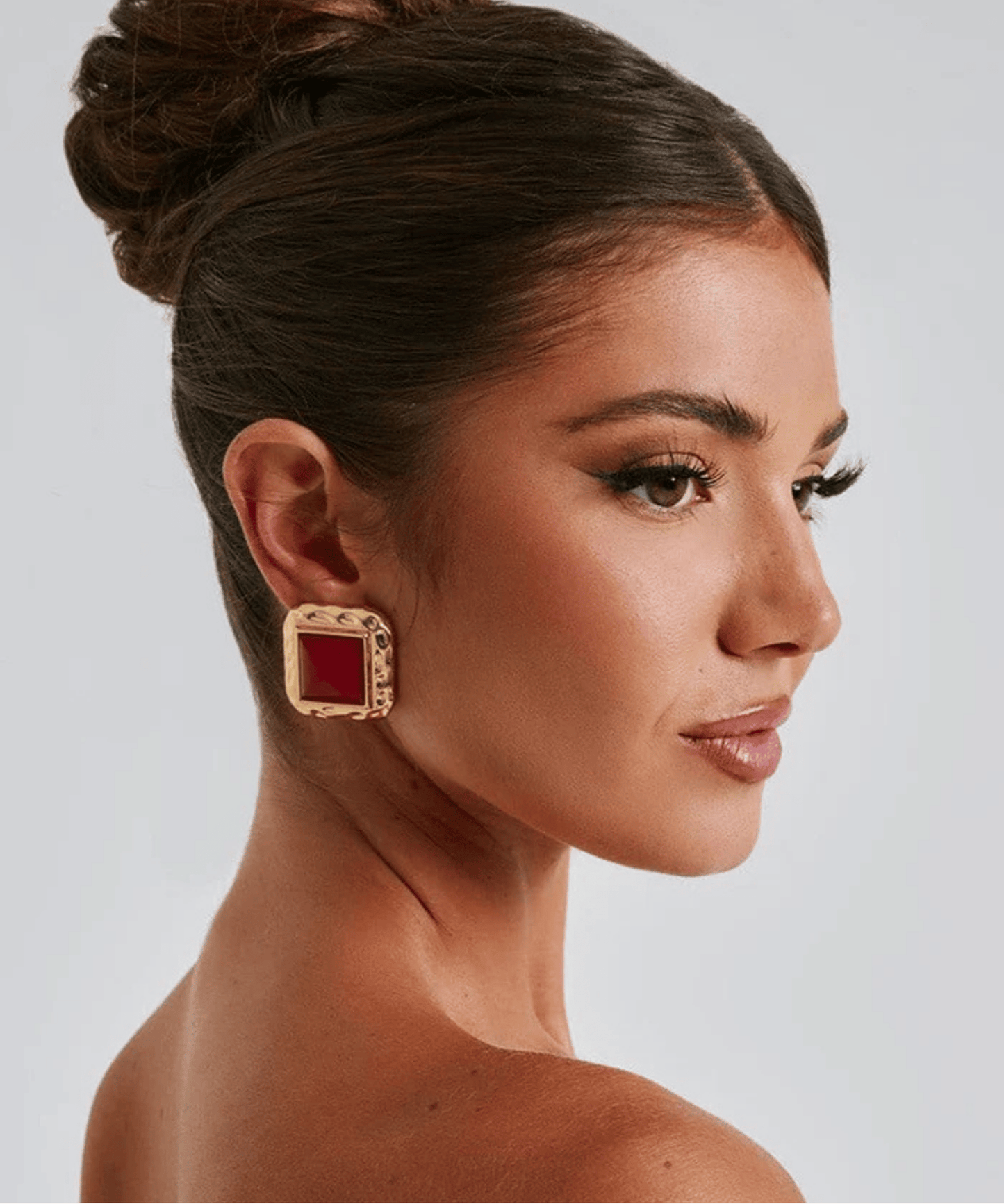 Felicity Earrings - Wine/Gold