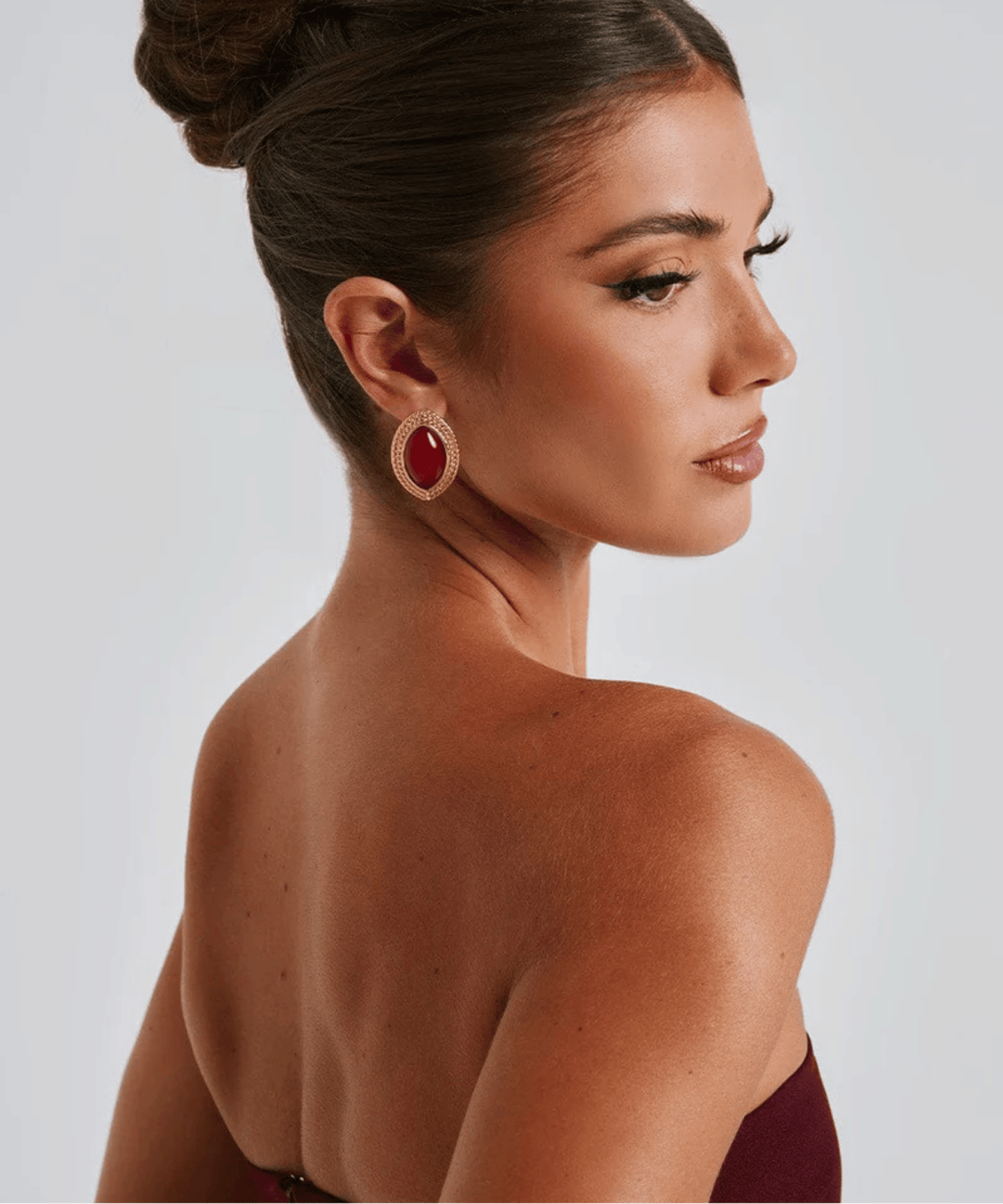 Sienna Earrings - Wine/Gold