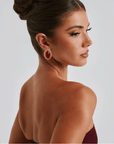 Sienna Earrings - Wine/Gold