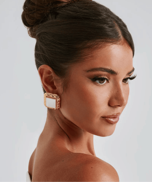 Felicity Earrings - White/Gold