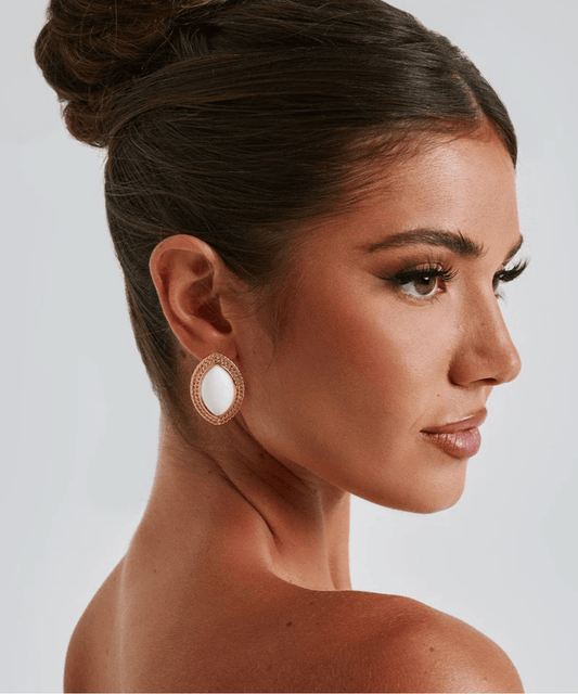 Sienna Earrings - White/Gold