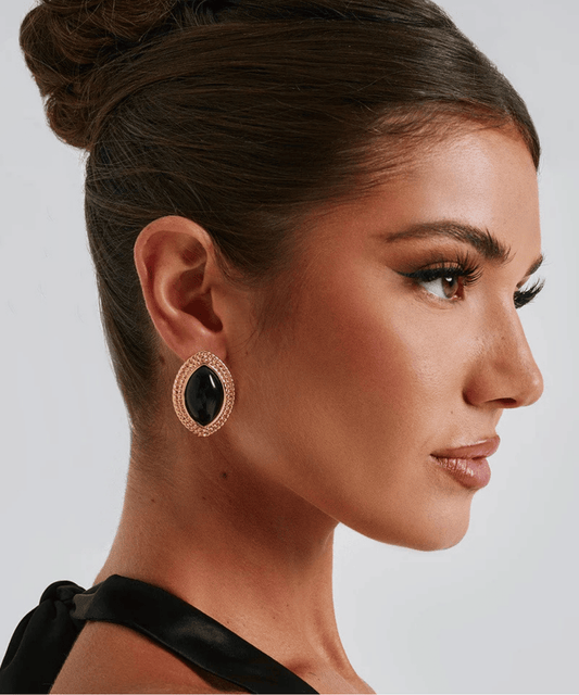 Sienna Earrings - Black/Gold