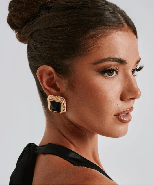 Felicity Earrings - Black/Gold