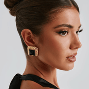 Felicity Earrings - Black/Gold