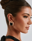 Felicity Earrings - Black/Gold