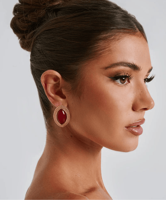 Sienna Earrings - Wine/Gold